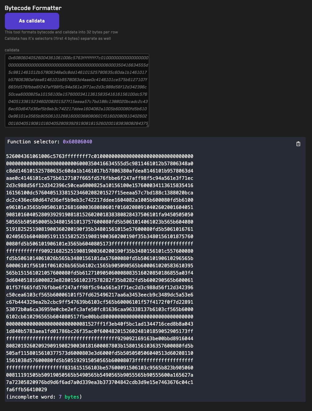 Bytecode Formatter