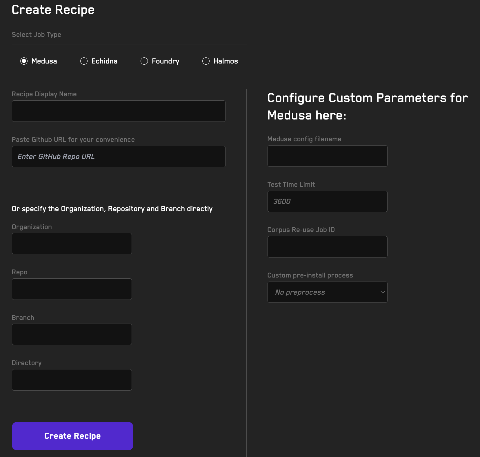 Create Recipe