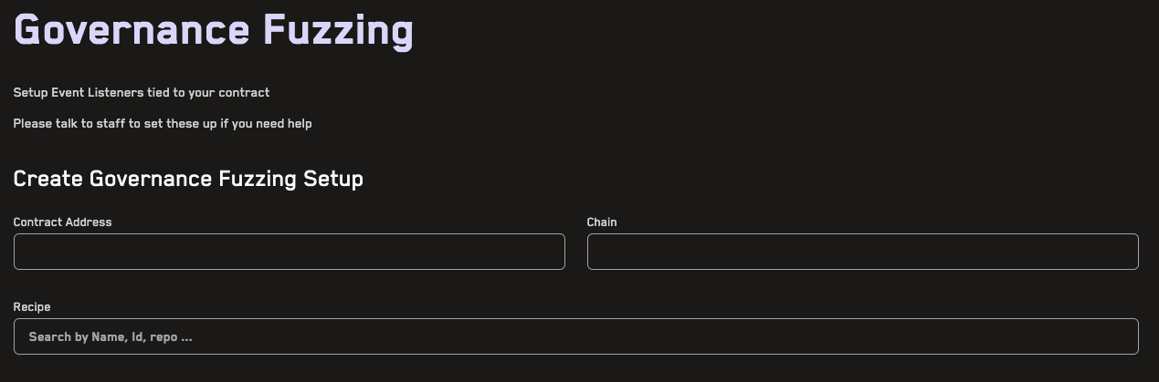 Governance Fuzzing Page