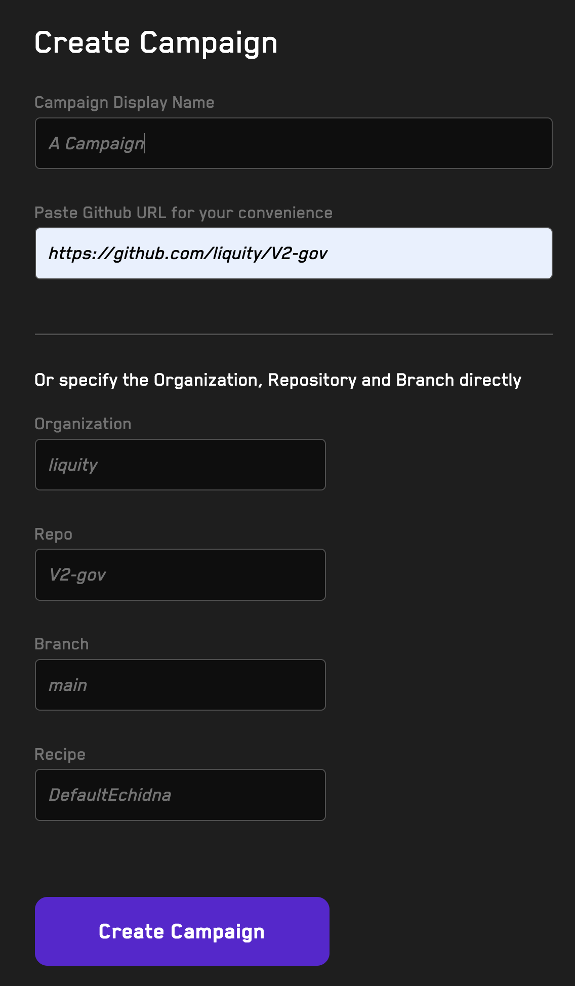 Creating a campaign
