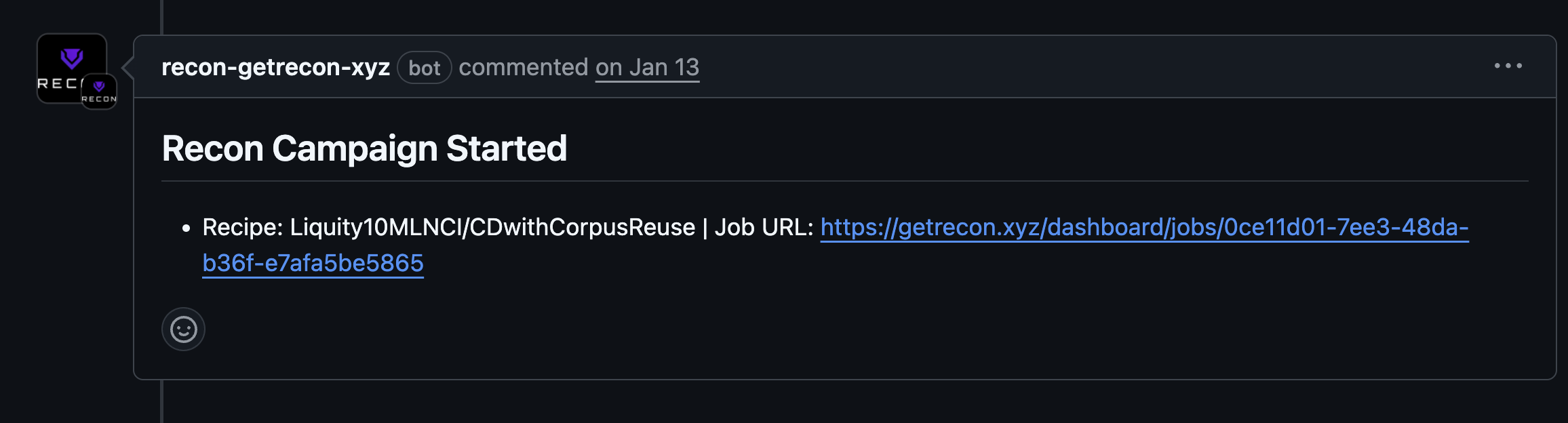 Campaign leaving a comment on start